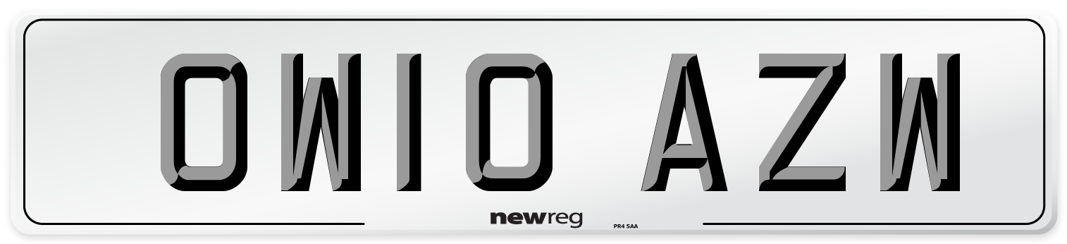 OW10 AZW Number Plate from New Reg